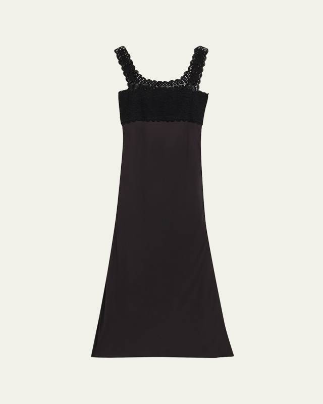 Lace Crochet Empire Midi Dress